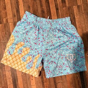 Baseball Lifestyle 101 sprinkle and ice cream shorts for boys, size youth medium